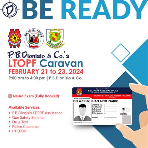 ltopf caravan 2024 schedule batangas|BE READY for the LTOPF Caravan at PBDionisio..